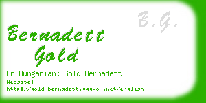 bernadett gold business card